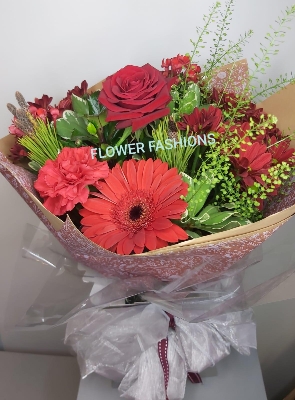 Red Round Hand Tied Bouquet