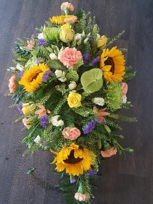 Sunflower, Rose, anthurium Spray